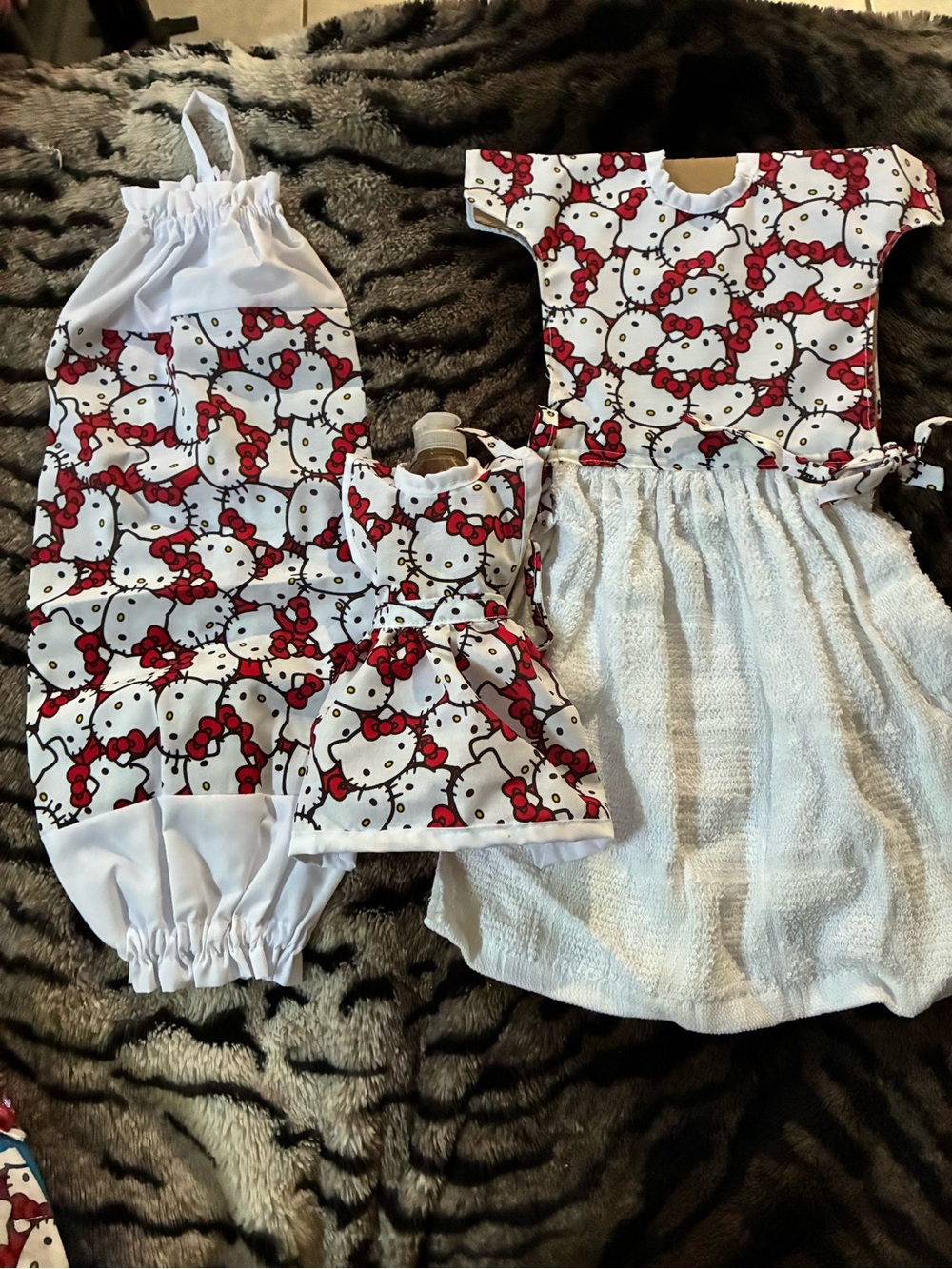 Hello Kitty Red & White Girls Pajama Dress Set